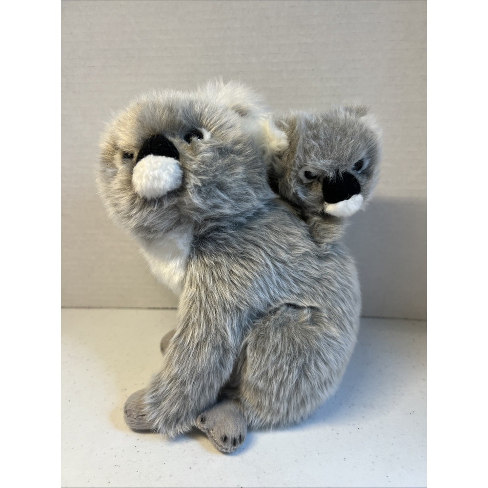 Demdaco Gray Koala Bear & Baby Stuffed Plush Animal Realistic‎ Australia 8"